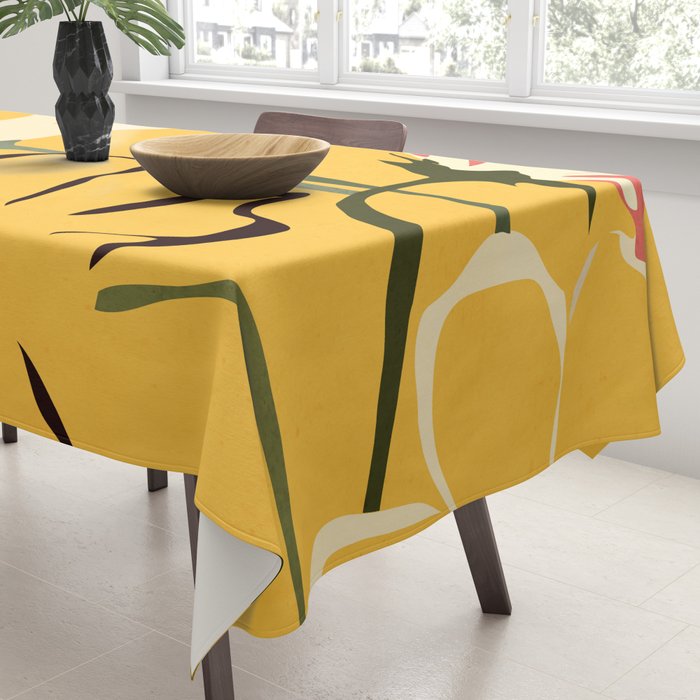 Modern Abstract Art Flowers 10 Tablecloth Gallery Image 3