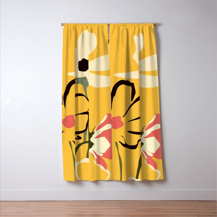 Modern Abstract Art Flowers 10 Window Curtain Gallery Image 3