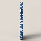 Floral Bloom, Dark Blue on White iPhone Case Gallery Image 2