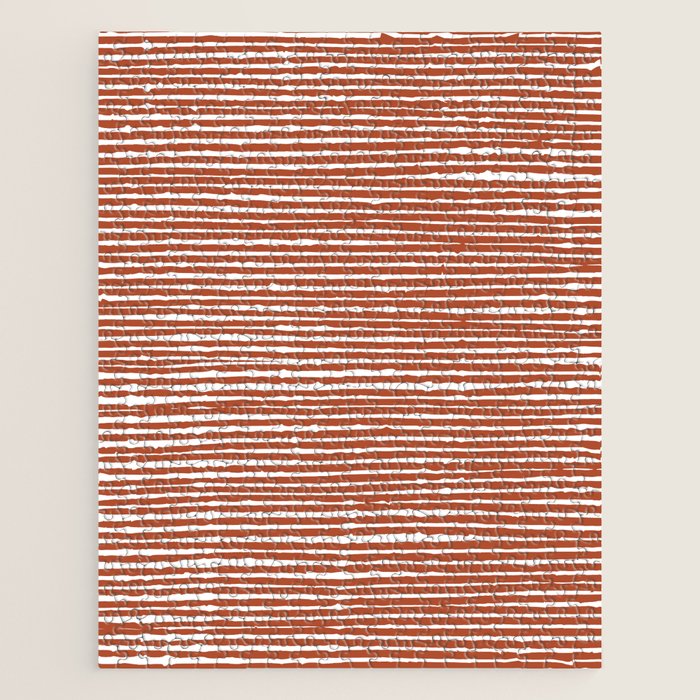 Rustic, Abstract Stripes Pattern in Terracotta Jigsaw Puzzle Gallery Image 1