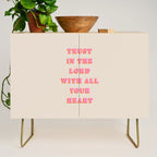 Trust In The Lord With All Your Heart Proverbs 3:5-6 Bible Verse Scripture Wall Art Christian Quote Credenza Gallery Image 1