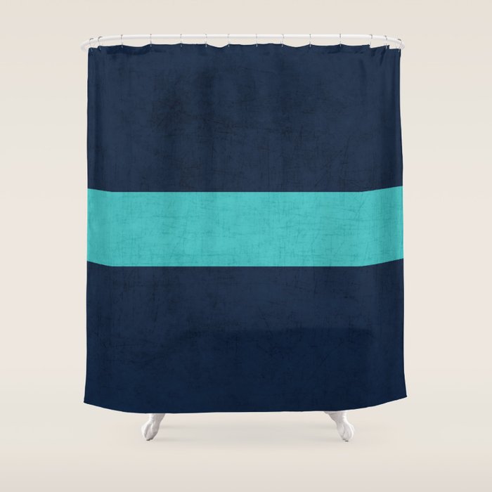 classic - navy and aqua Shower Curtain Gallery Image 1