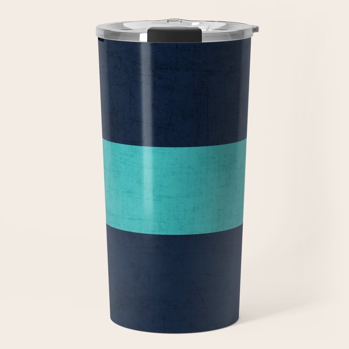 classic - navy and aqua Travel Mug Gallery Image 1