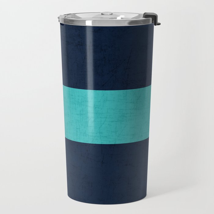 classic - navy and aqua Travel Mug Gallery Image 2