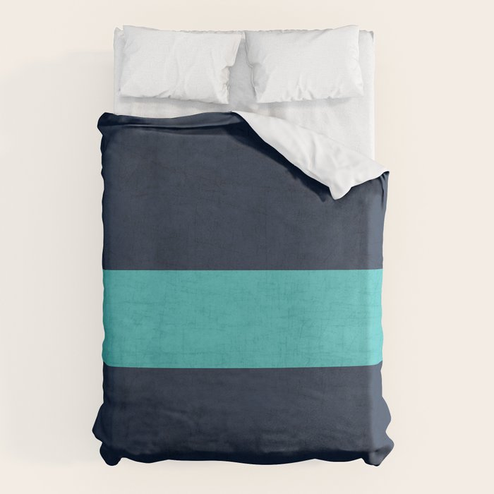 classic - navy and aqua Duvet Cover Gallery Image 1