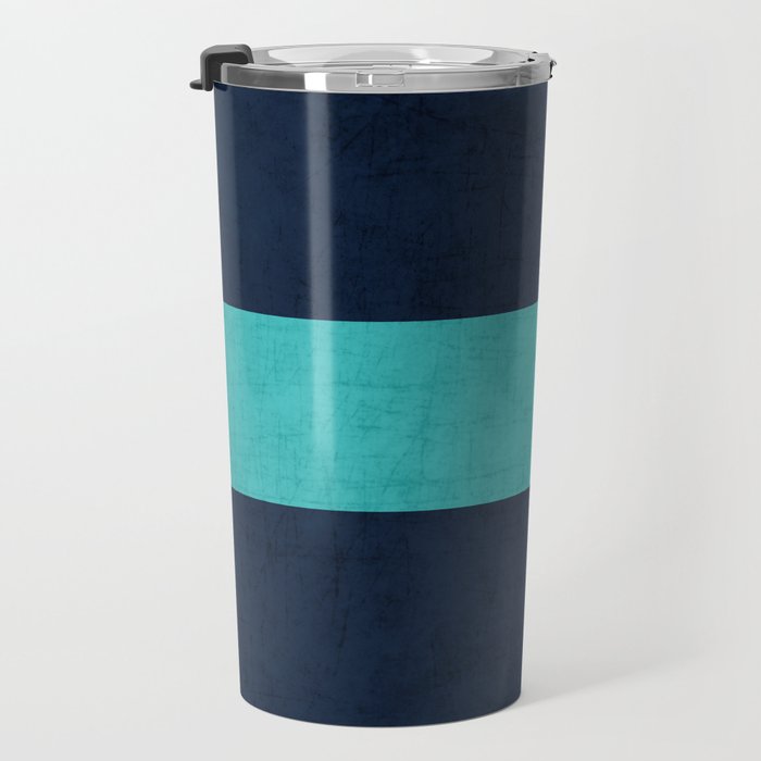 classic - navy and aqua Travel Mug Gallery Image 3
