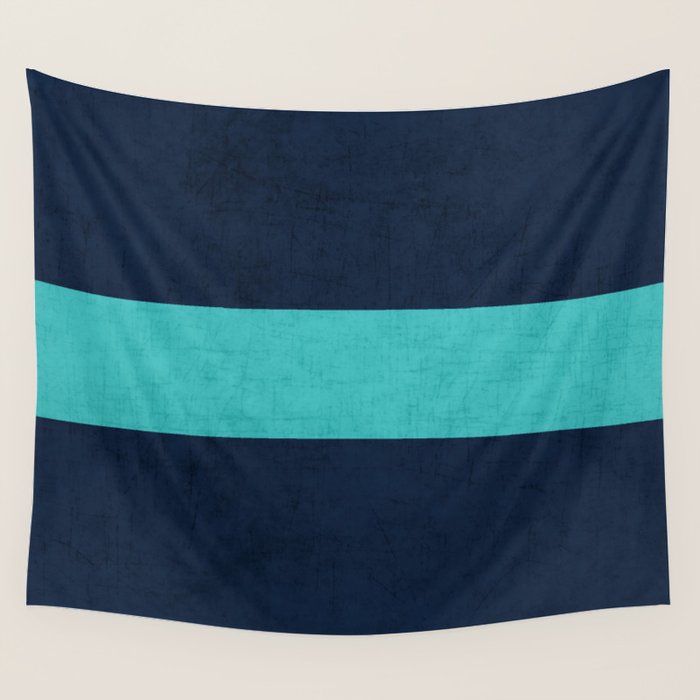 classic - navy and aqua Wall Tapestry Gallery Image 4