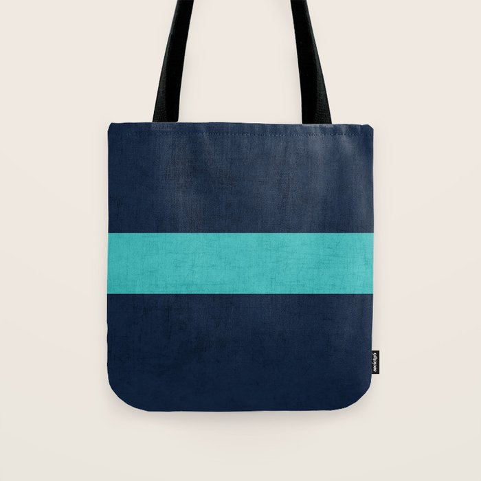 classic - navy and aqua Tote Bag Gallery Image 1