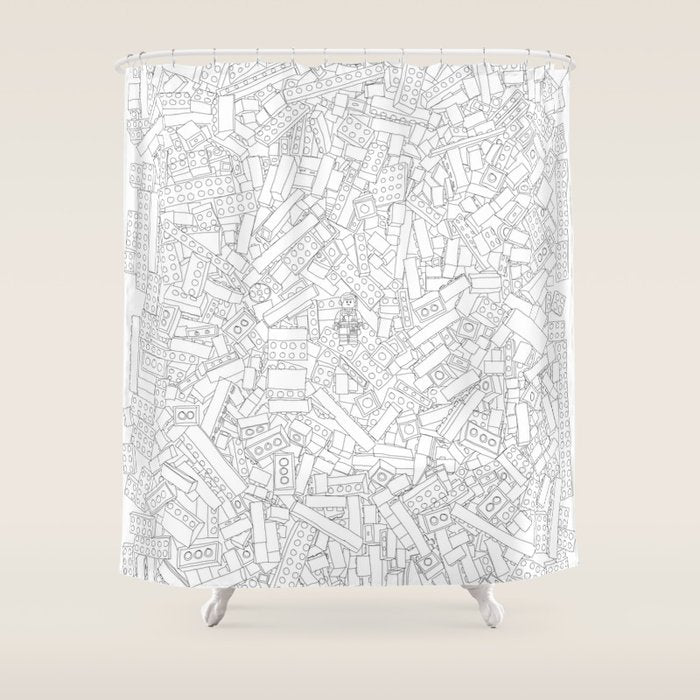 The Lego Movie âÂ Colouring Book Version Shower Curtain Gallery Image 1