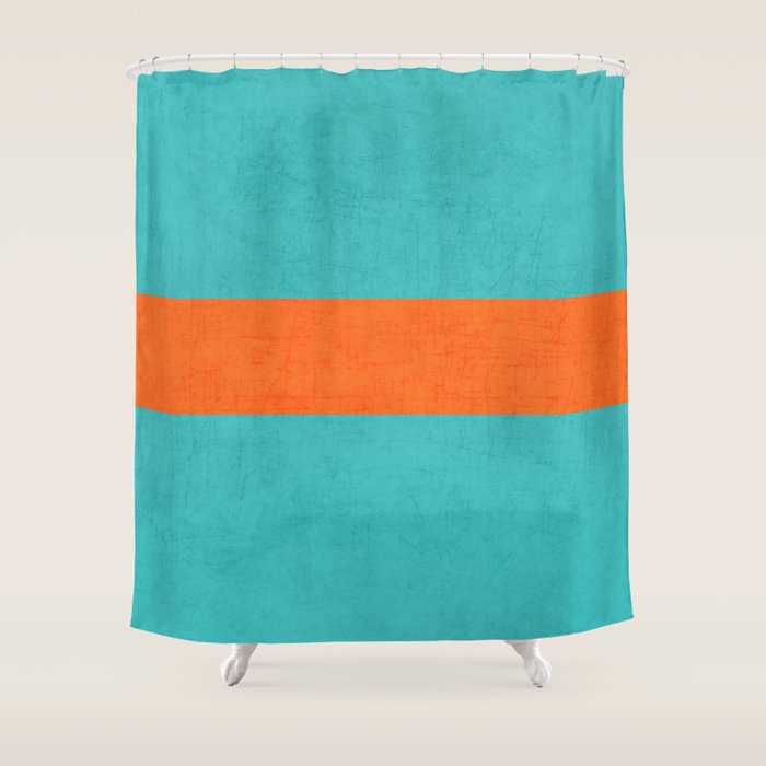 aqua and orange classic Shower Curtain Gallery Image 1