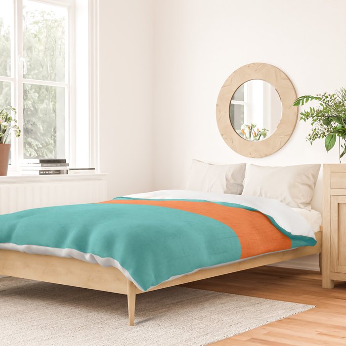 aqua and orange classic Duvet Cover Gallery Image 2