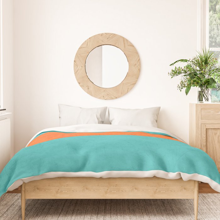 aqua and orange classic Duvet Cover Gallery Image 3