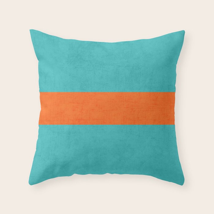 aqua and orange classic Throw Pillow Gallery Image 6