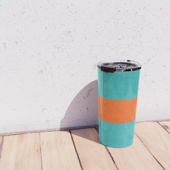 aqua and orange classic Travel Mug Gallery Image 4