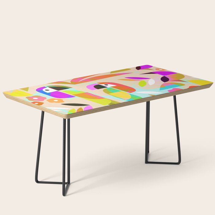 TROPICAL BIRD PATTERN COLLAGE Coffee Table Gallery Image 1