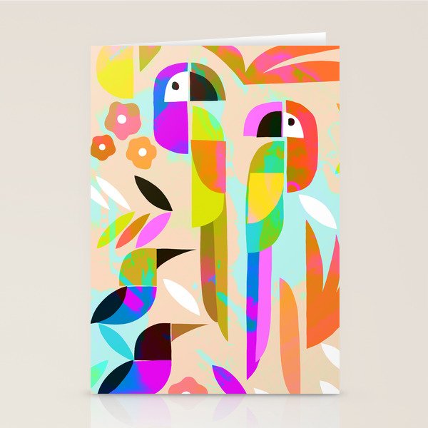 TROPICAL BIRD PATTERN COLLAGE Stationery Card Gallery Image 2