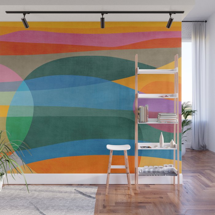 Colorful Bright Vibrant Modern Abstract Artwork Wall Mural Gallery Image 1
