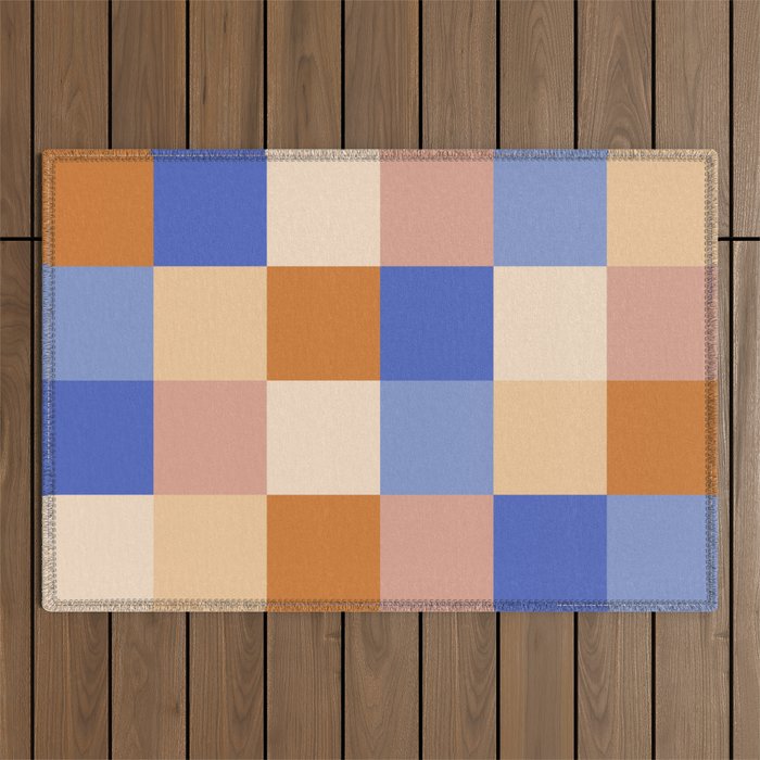 Bold Retro Checks Pattern - Large XXIX Outdoor Rug Gallery Image 1