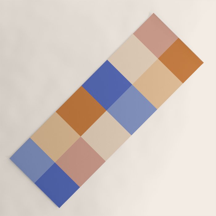 Bold Retro Checks Pattern - Large XXIX Yoga Mat Gallery Image 1