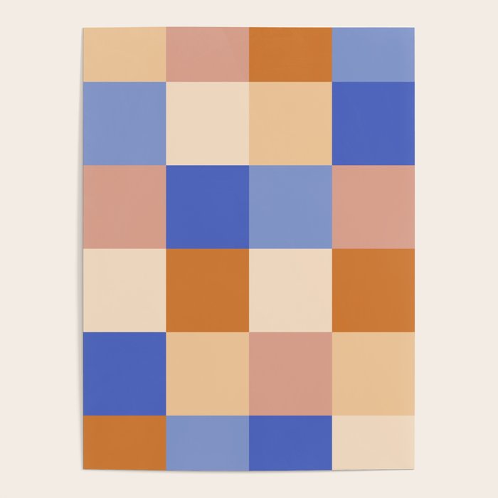 Bold Retro Checks Pattern - Large XXIX Poster Gallery Image 4