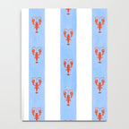 Red Lobsters On Hand-Painted Bright Blue Stripes Notebook Gallery Image 4