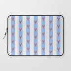 Red Lobsters On Hand-Painted Bright Blue Stripes Laptop Sleeve Gallery Image 1