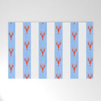 Red Lobsters On Hand-Painted Bright Blue Stripes Welcome Mat Gallery Image 1