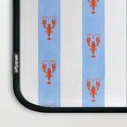 Red Lobsters On Hand-Painted Bright Blue Stripes Laptop Sleeve Gallery Image 3