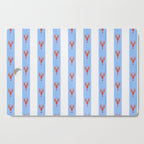 Red Lobsters On Hand-Painted Bright Blue Stripes Cutting Board Gallery Image 1