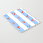 Red Lobsters On Hand-Painted Bright Blue Stripes Notebook Gallery Image 3