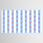 Red Lobsters On Hand-Painted Bright Blue Stripes Tablecloth Gallery Image 2