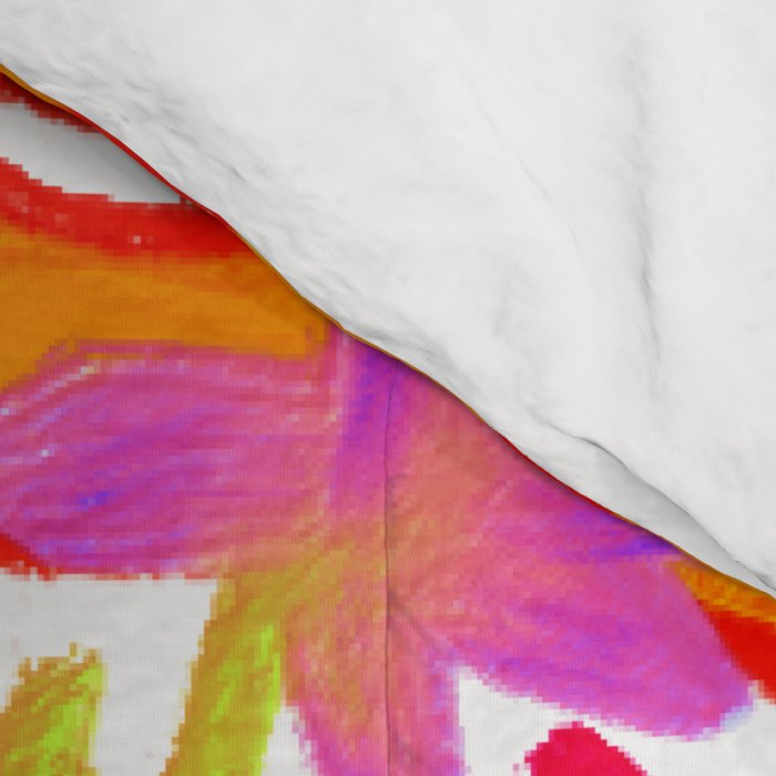 Painterly Nouveau bloom - imperfect bold textured floral art Comforter Gallery Image 4