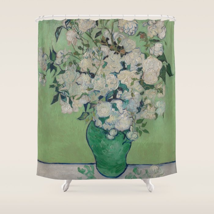 Roses by Vincent Van Gogh Shower Curtain Gallery Image 1