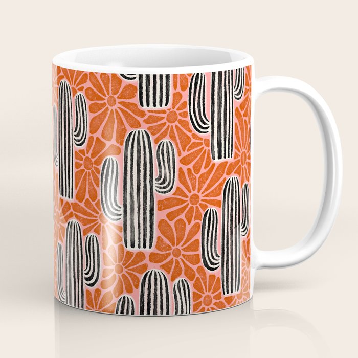 Sonora - red, pink, black, and white  Coffee Mug Gallery Image 1