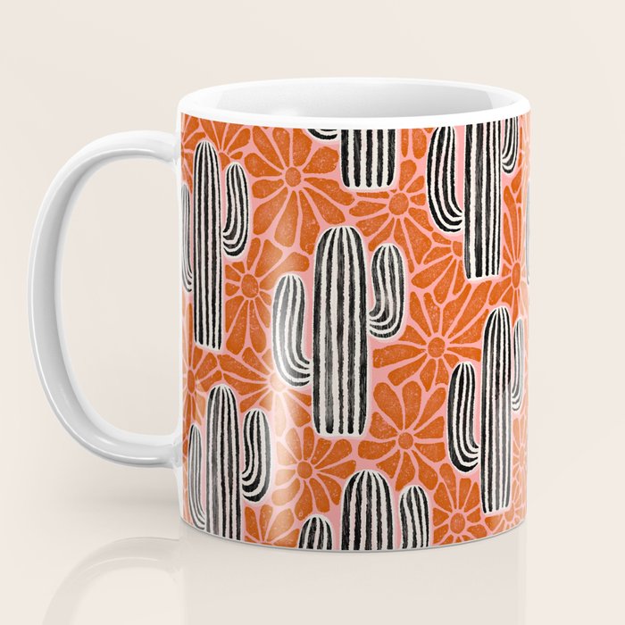 Sonora - red, pink, black, and white  Coffee Mug Gallery Image 3