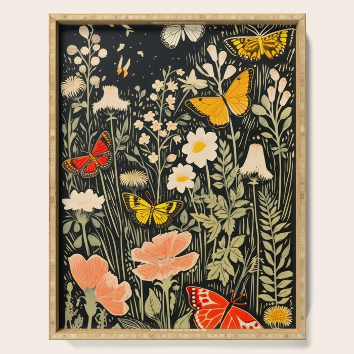 Butterfly Night Garden Serving Tray Gallery Image 1