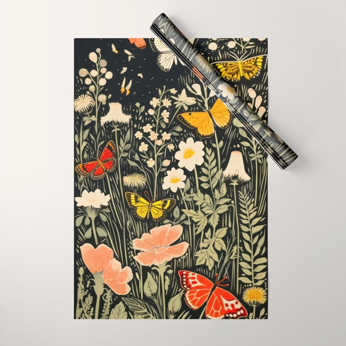 Butterfly Night Garden Wrapping Paper Gallery Image 1