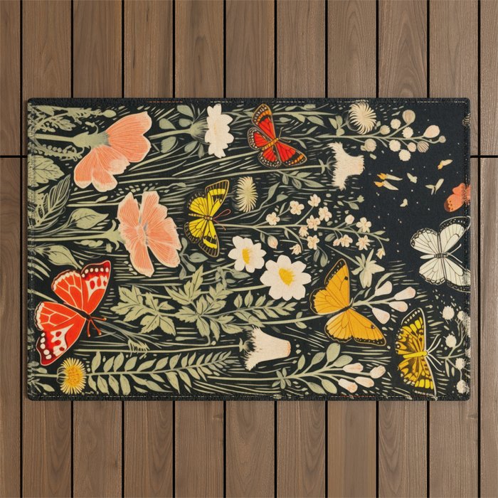 Butterfly Night Garden Outdoor Rug Gallery Image 1