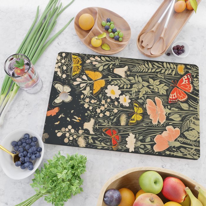 Butterfly Night Garden Cutting Board Gallery Image 2