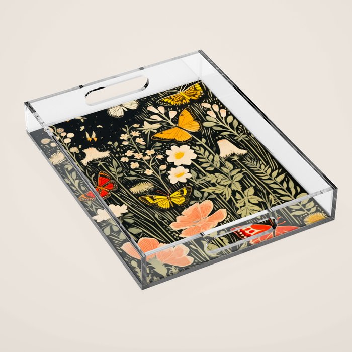 Butterfly Night Garden Acrylic Tray Gallery Image 1