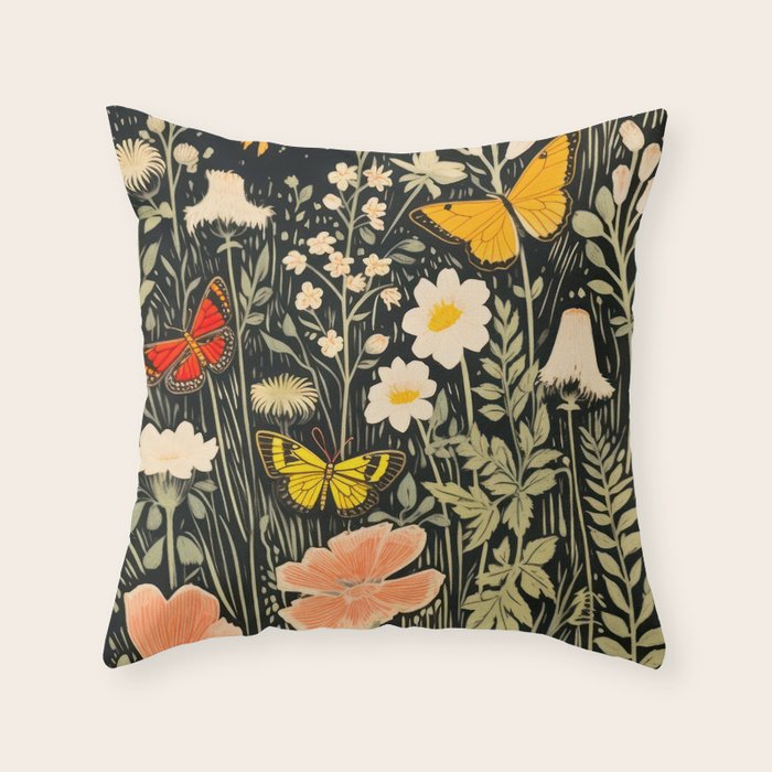 Butterfly Night Garden Throw Pillow Gallery Image 6