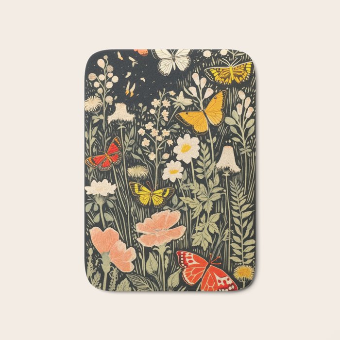 Butterfly Night Garden Bath Mat Gallery Image 1