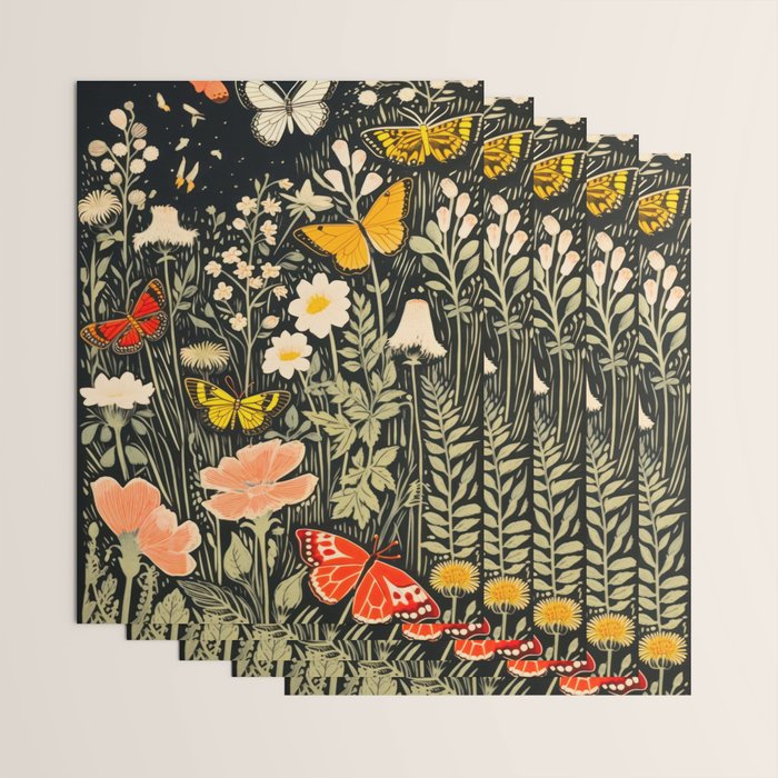 Butterfly Night Garden Wrapping Paper Gallery Image 3