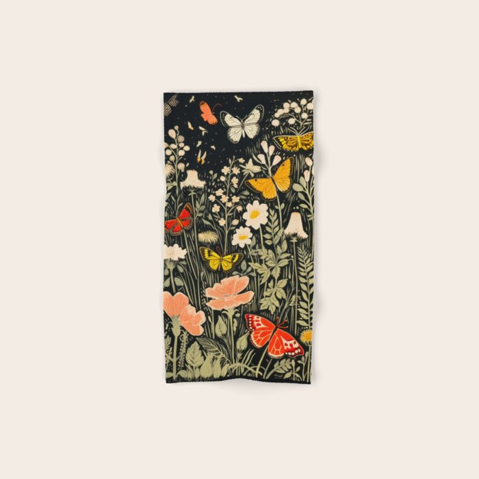 Butterfly Night Garden Bath Towel Gallery Image 1