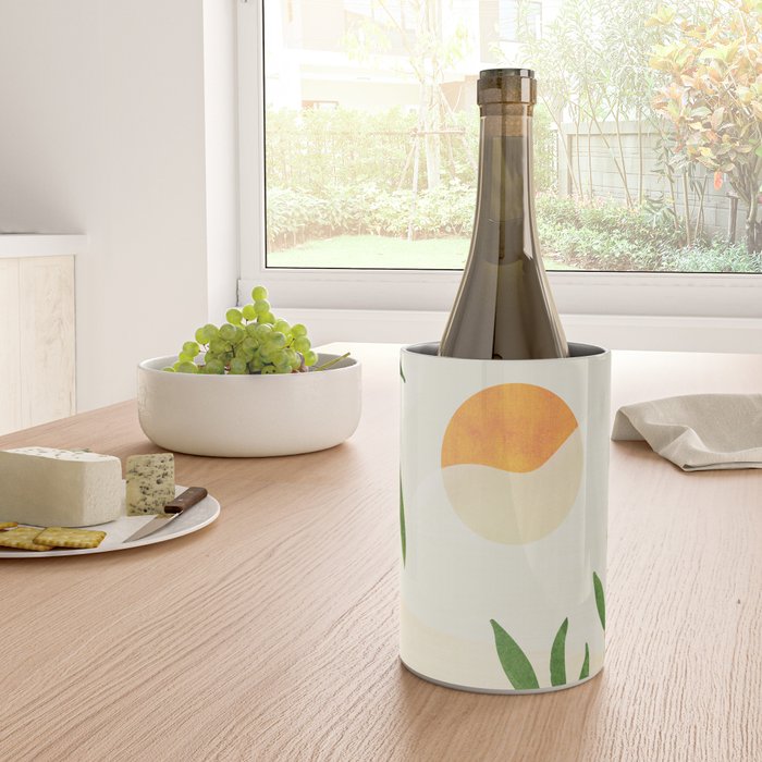 Mediterranean Terrace - Colorful Landscape Illustration Wine Chiller Gallery Image 4