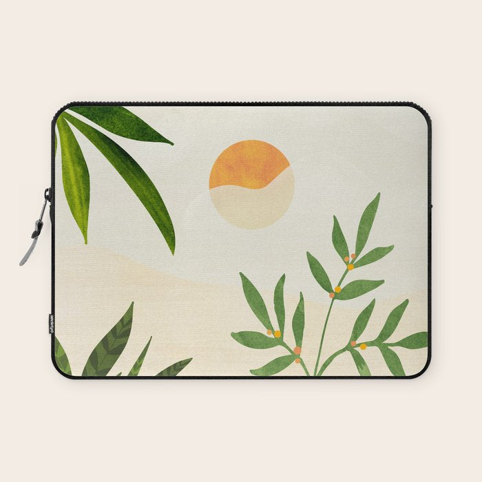 Mediterranean Terrace - Colorful Landscape Illustration Laptop Sleeve Gallery Image 1