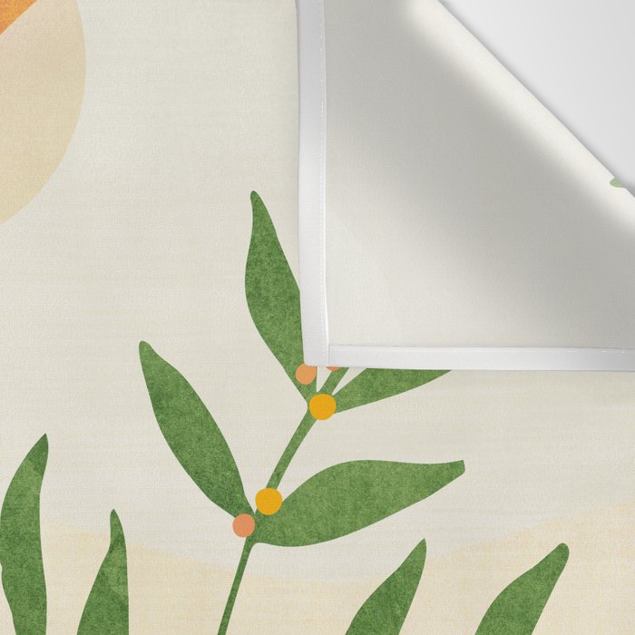 Mediterranean Terrace - Colorful Landscape Illustration Wall Tapestry Gallery Image 3