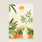Mediterranean Terrace - Colorful Landscape Illustration Stationery Card Gallery Image 2