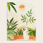 Mediterranean Terrace - Colorful Landscape Illustration Poster Gallery Image 4