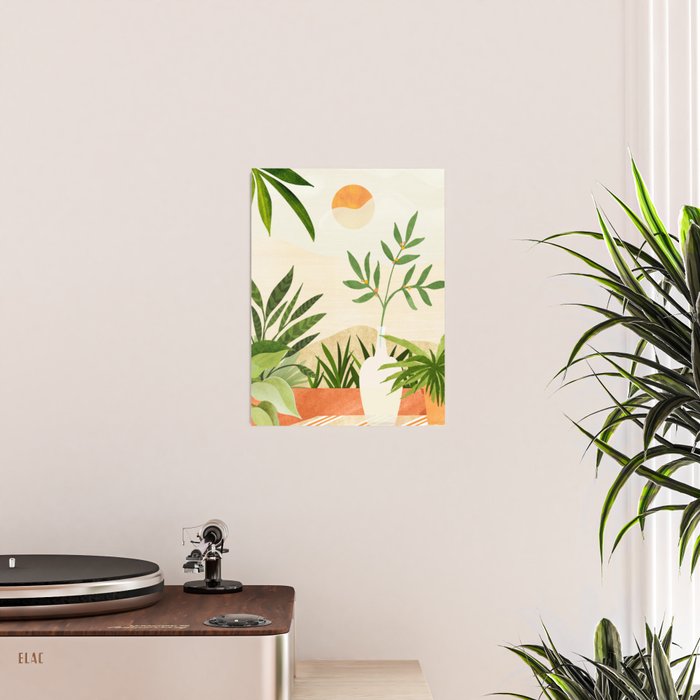 Mediterranean Terrace - Colorful Landscape Illustration Poster Gallery Image 2